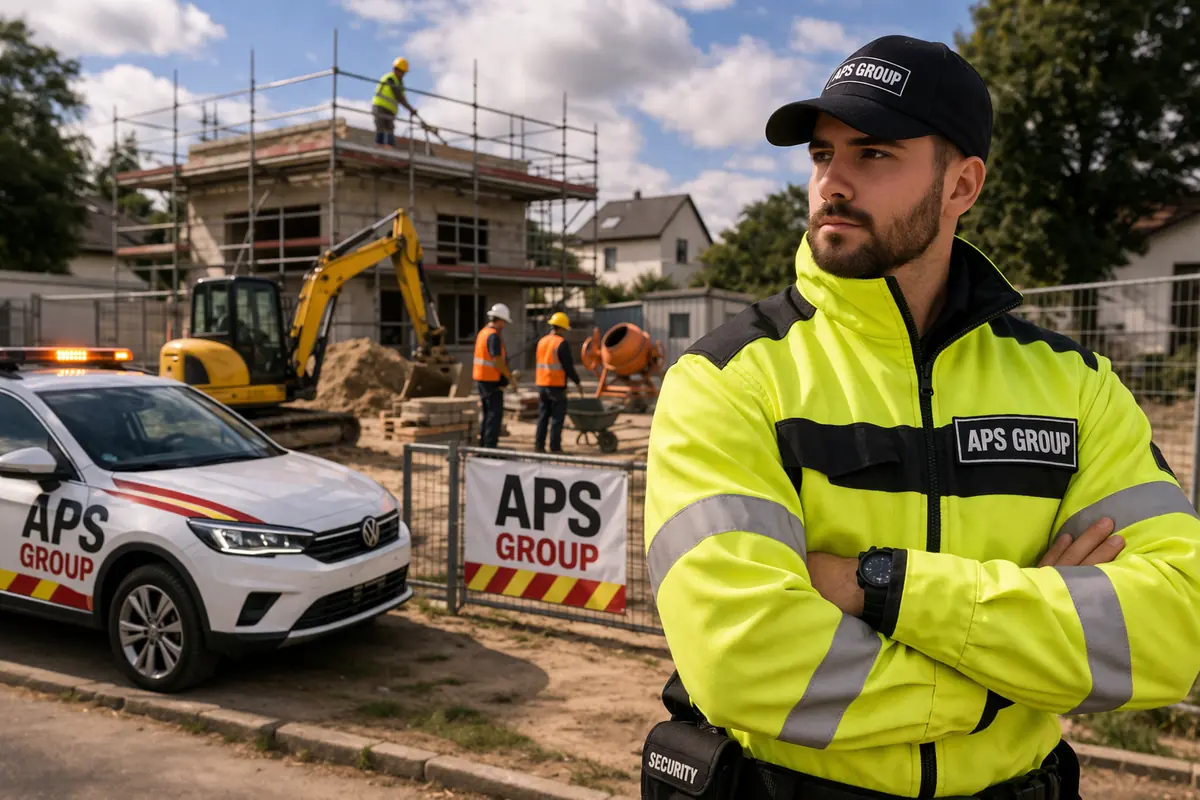 Baustellenbewachung auf kleiner Baustelle mit kontrolliertem Zugang, Sicherheitspräsenz und professioneller Absicherung