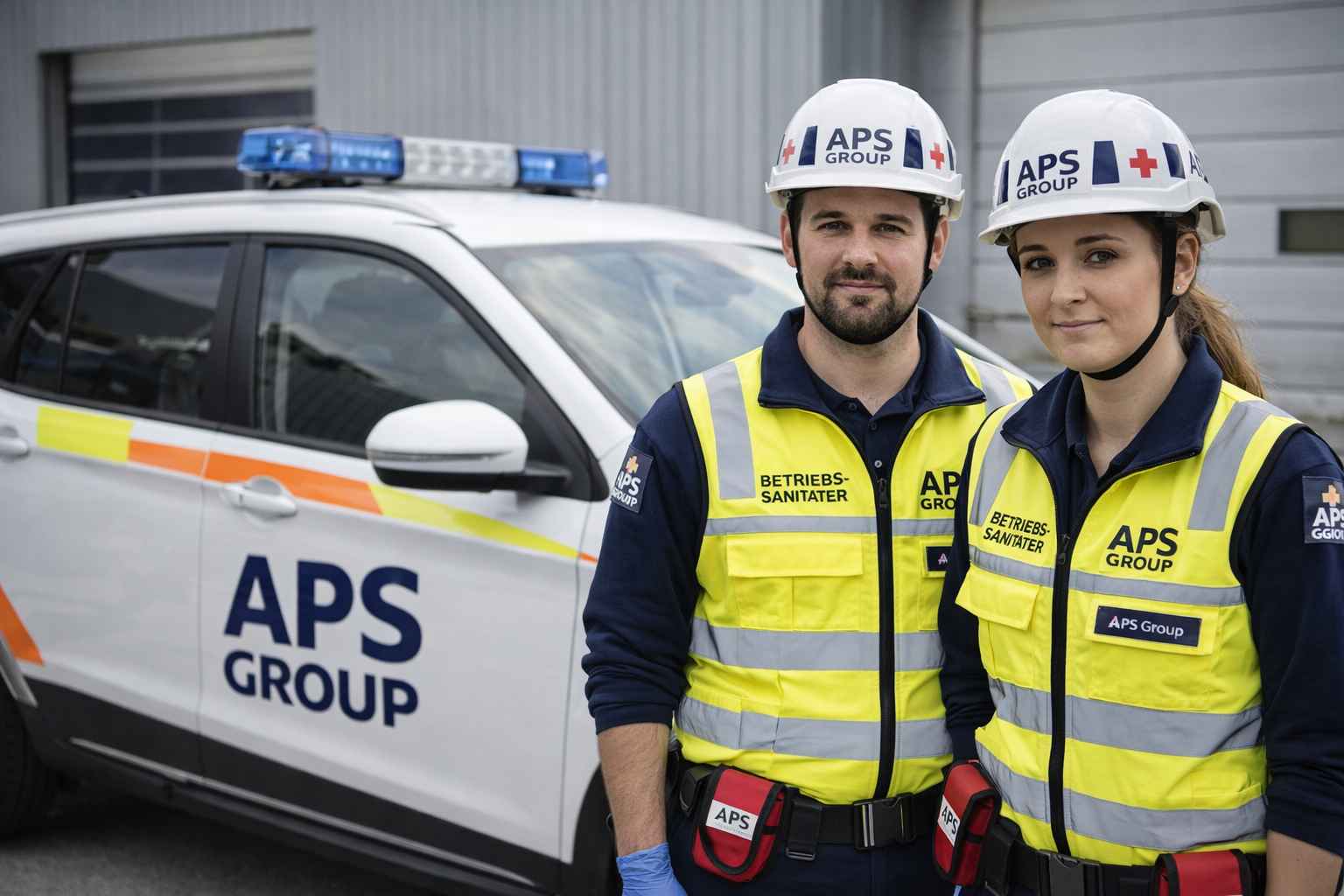 Betriebssanitäter Produktion bundesweit mit Einsatzfahrzeug.