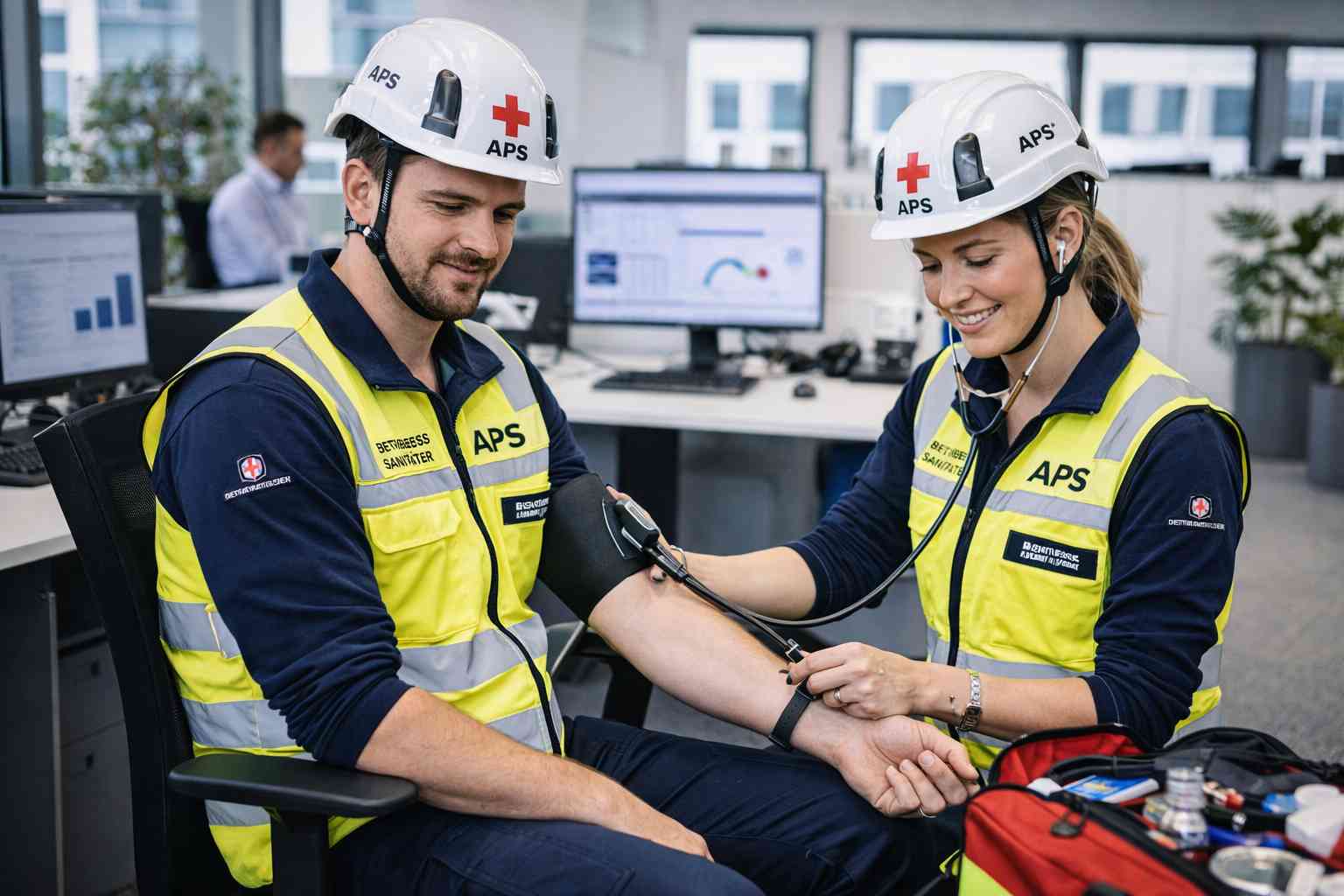 Betriebssanitäter Unternehmen bundesweit im professionellen Unternehmenseinsatz.