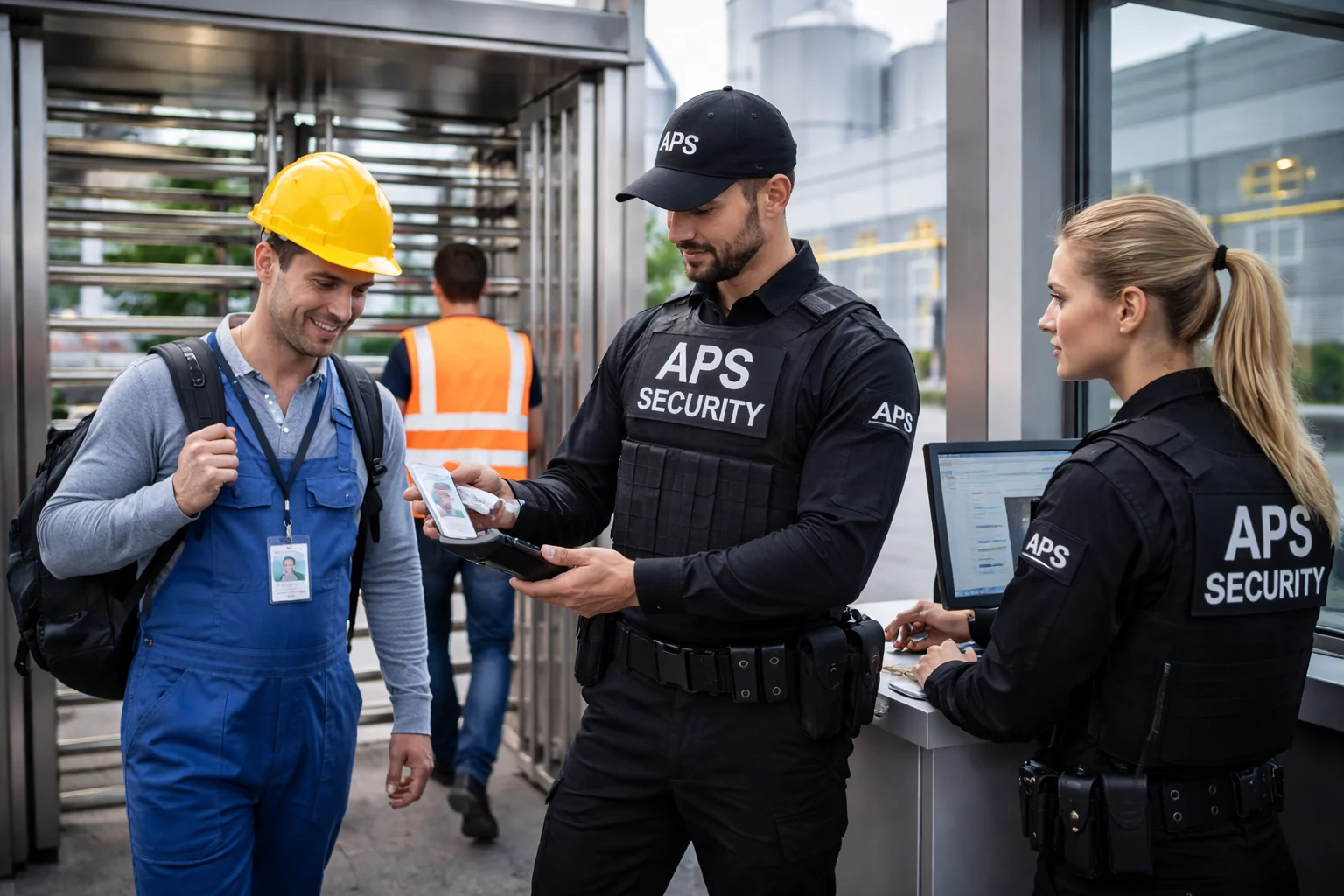 Pfortendienst Werk bundesweit für Unternehmen, Werke und Industrieanlagen. APS Group übernimmt kontrollierte Zufahrten, Besuchersteuerung und Zugangskontrollen bundesweit.