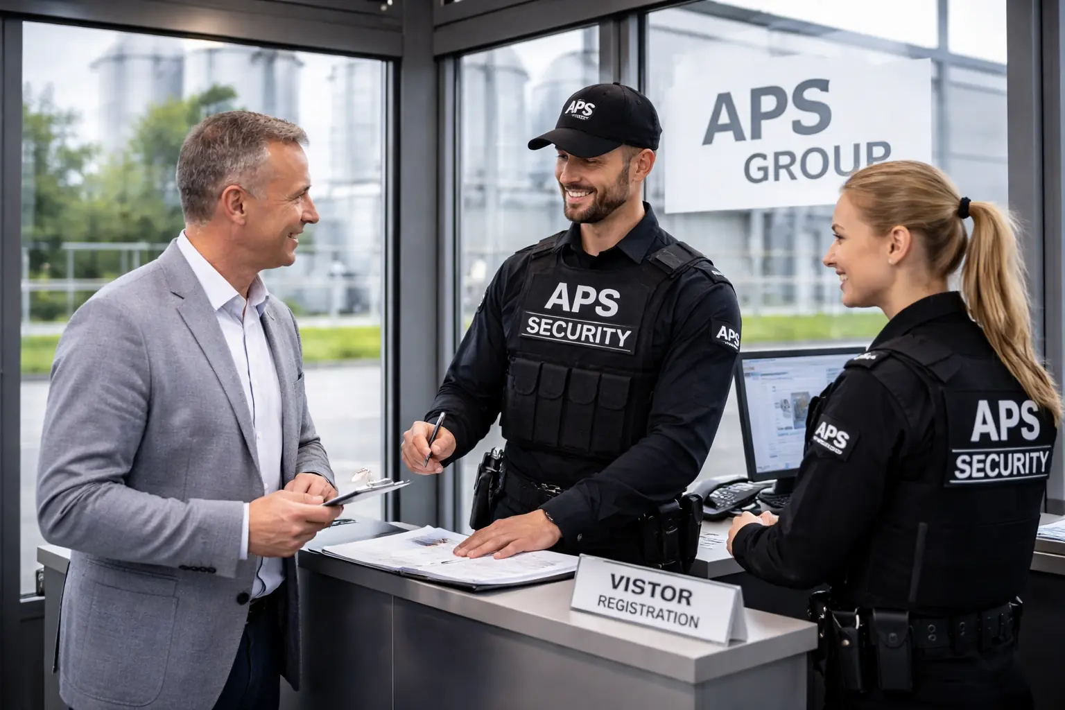 Pfortendienst Werk bundesweit mit professionellem Informationsgespräch und strukturierter Besucherannahme im Werkschutz.