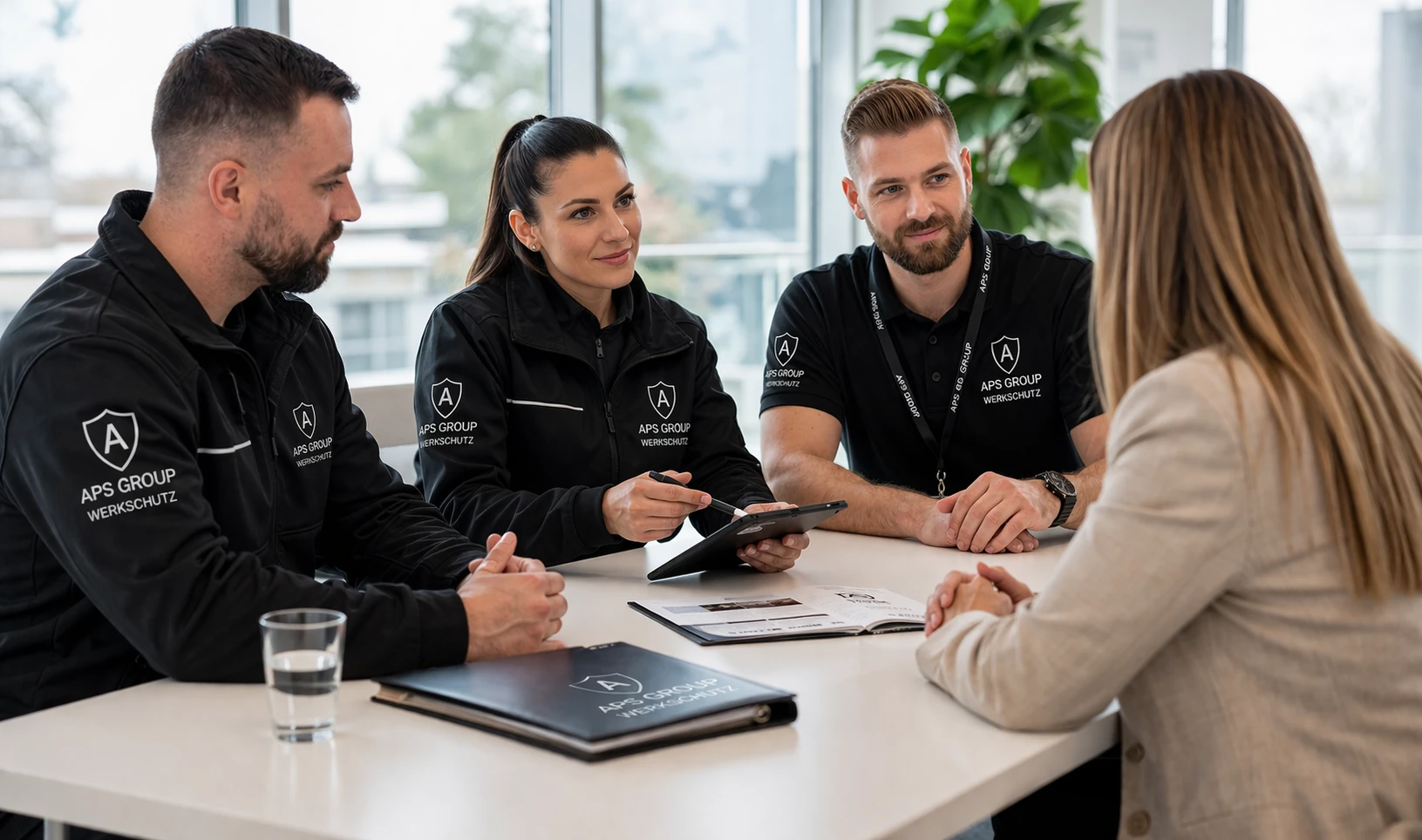Kontakt zum Sicherheitsdienst der APS Group mit professionellem Sicherheitspersonal
