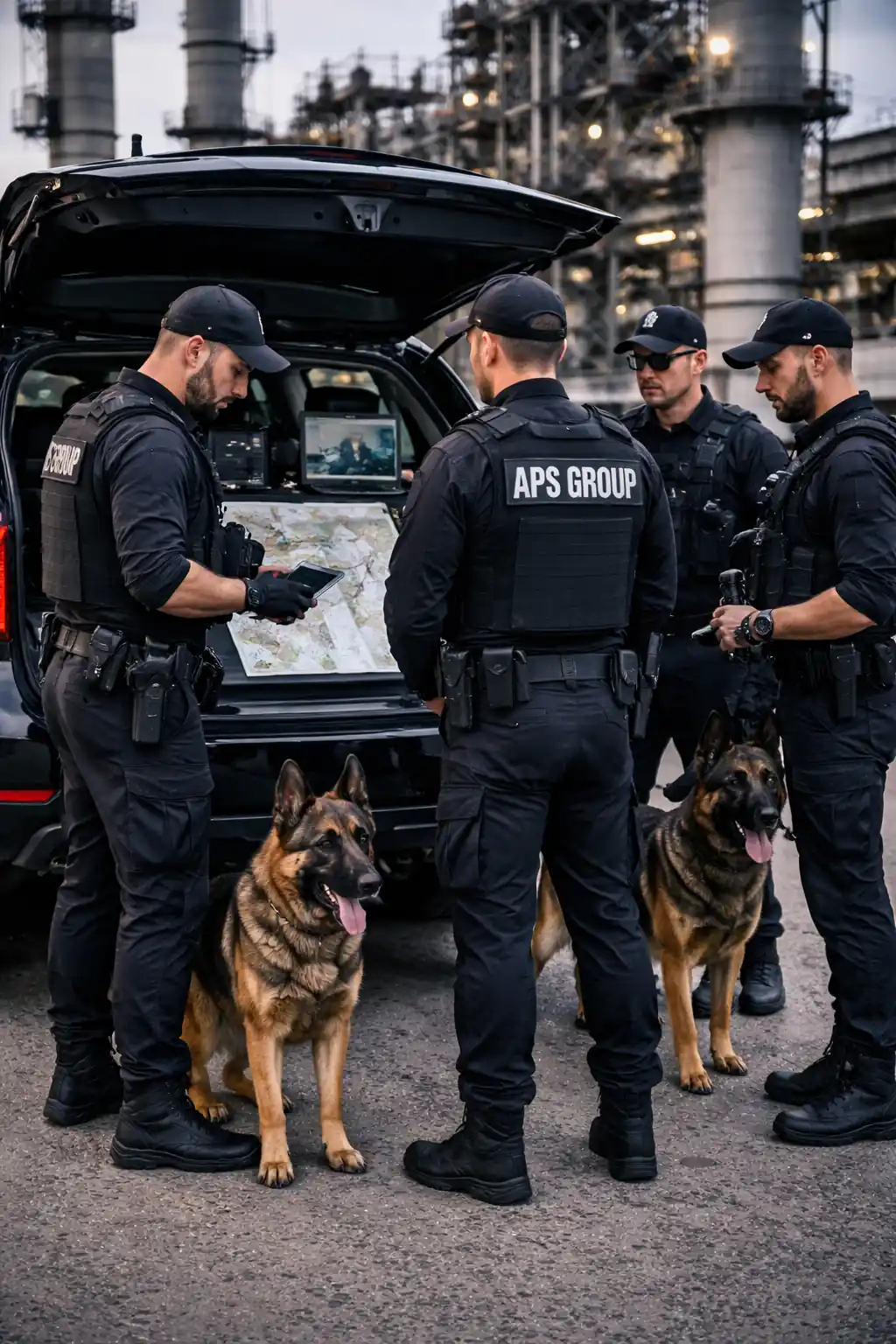 Objektschutz Logistik Lager bundesweit bei einer Einsatzbesprechung.