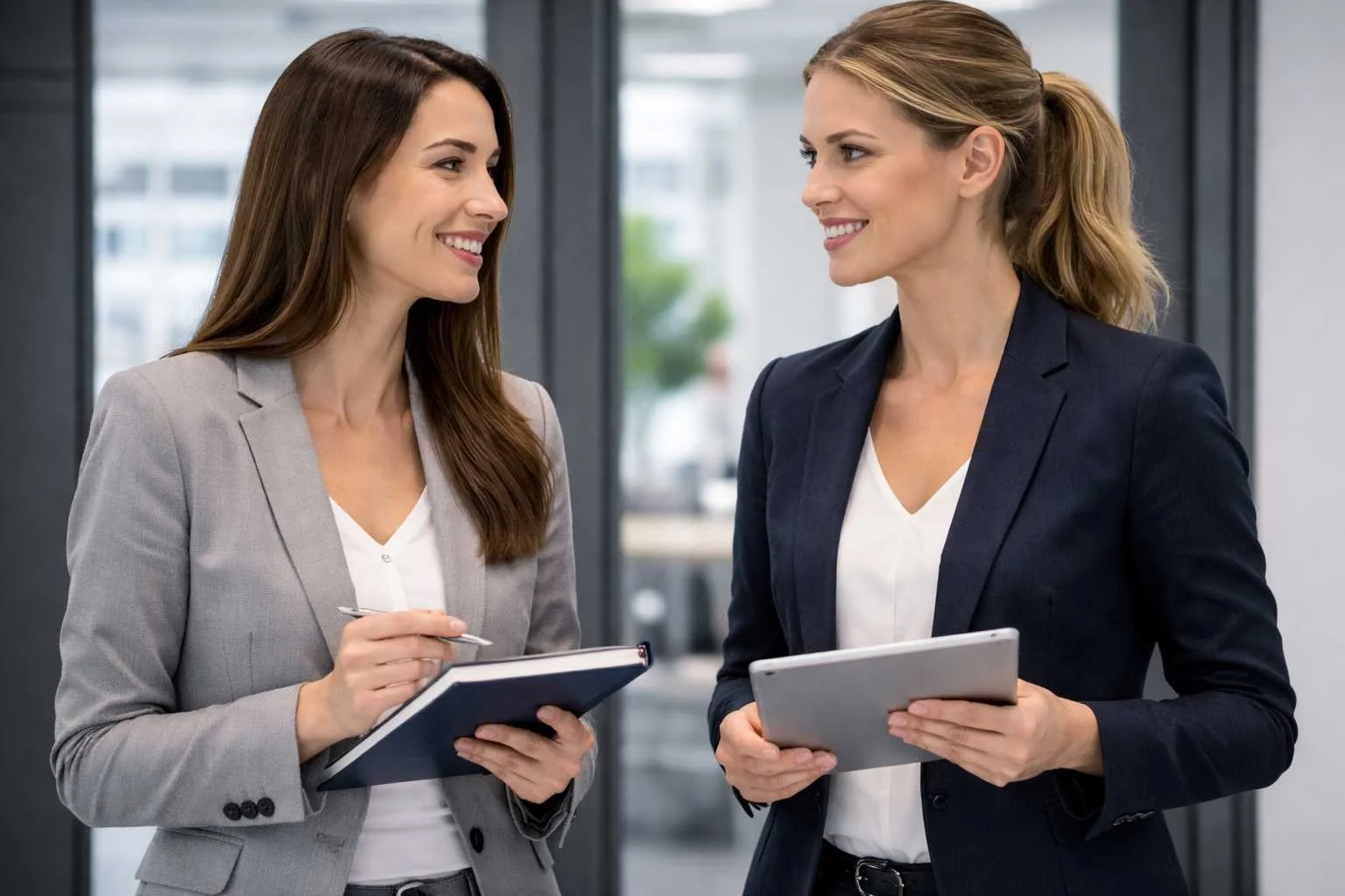 Empfangsdienst Unternehmen bundesweit im professionellen Gespräch am Empfang.