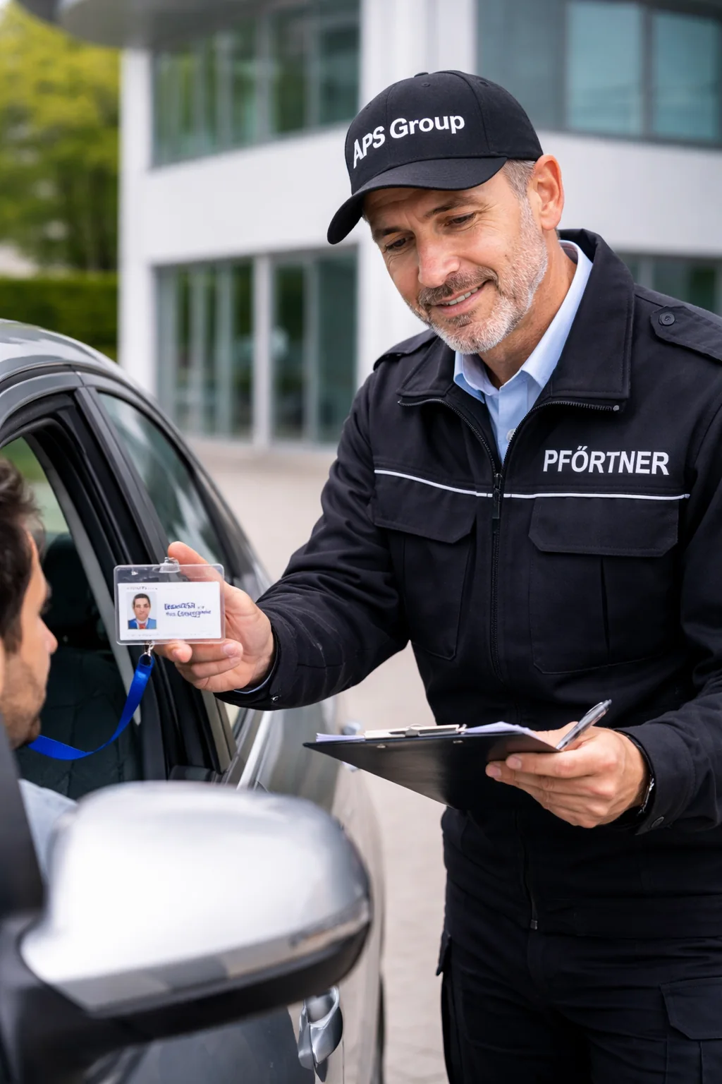 Pförtner bundesweit bei strukturierter Kontrolle und Zugangspruefung an Eingängen und Zufahrten