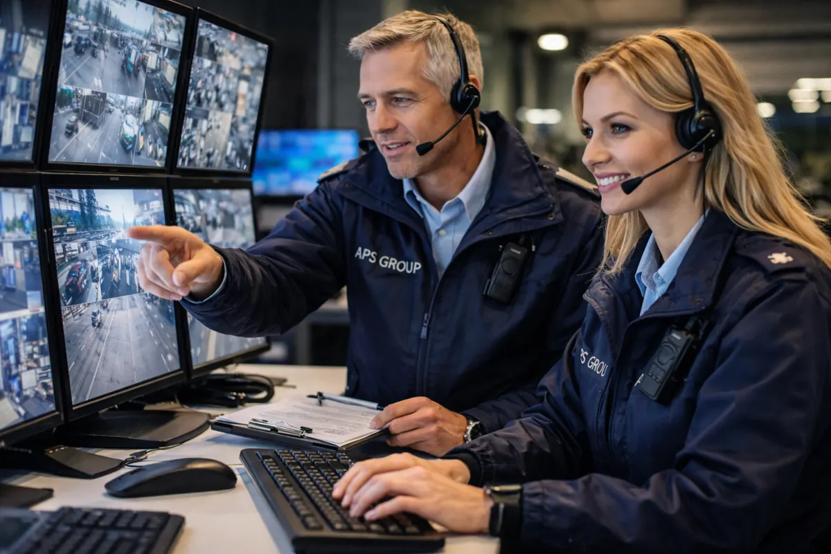 Pförtner für Unternehmen bundesweit mit Mitarbeiterin im Büro und geordnetem Empfangsbereich.