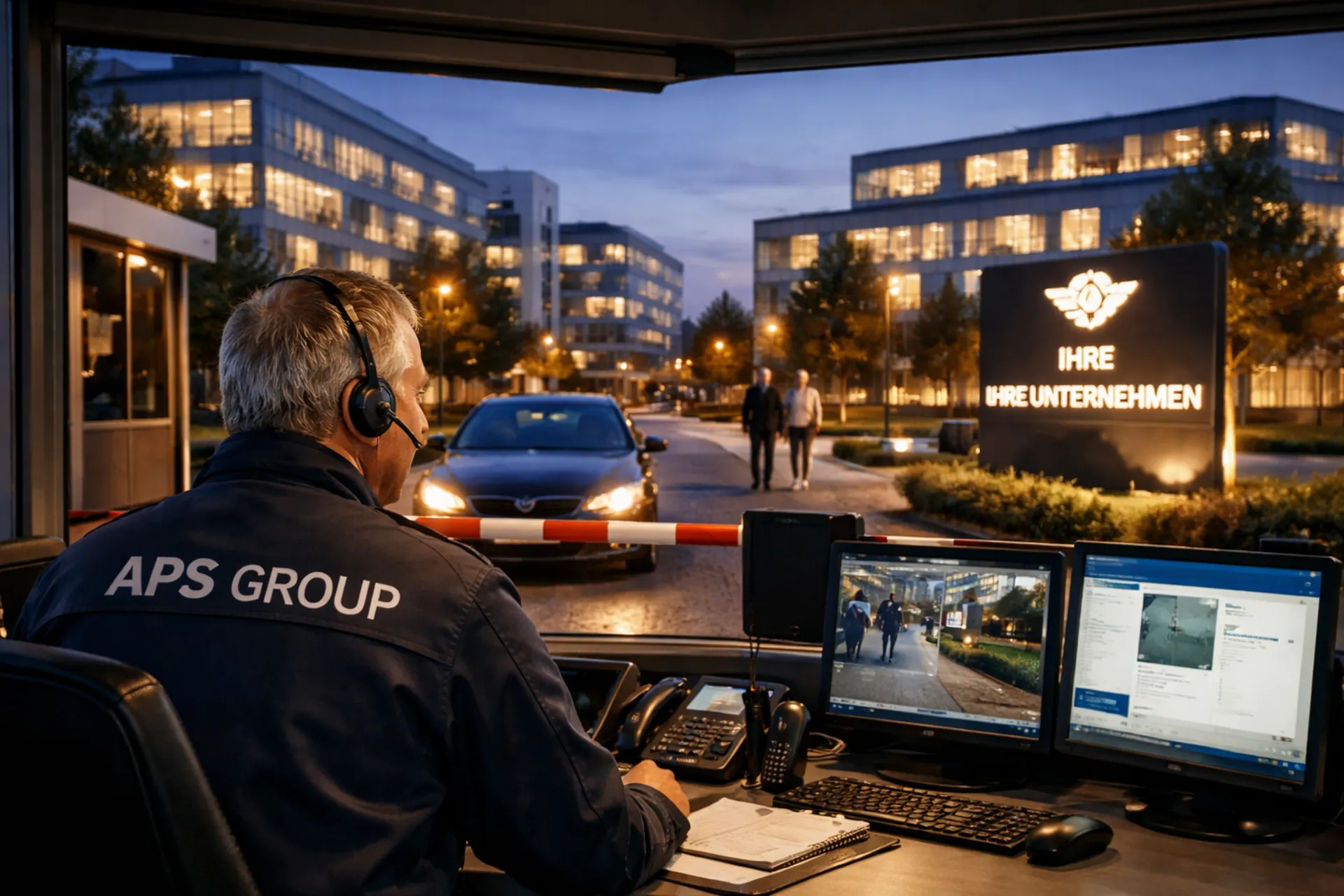 Pförtner Unternehmen bundesweit mit professioneller Besetzung am Zugang eines Unternehmens.