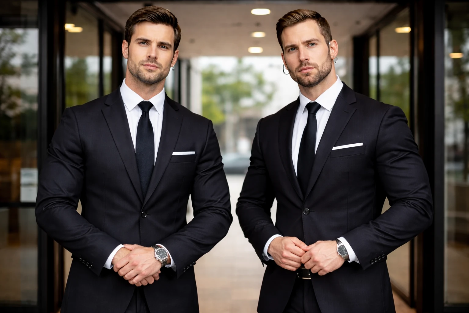 Doorman bundesweit von APS Group vor Eingangsbereich mit professioneller Präsenz für Einzelhandel, Geschäft und Kaufhaus