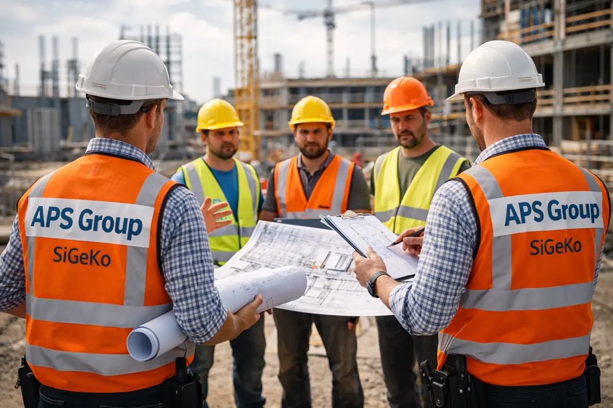 Externer SiGeKo bundesweit bei einer Einweisung auf der Baustelle.